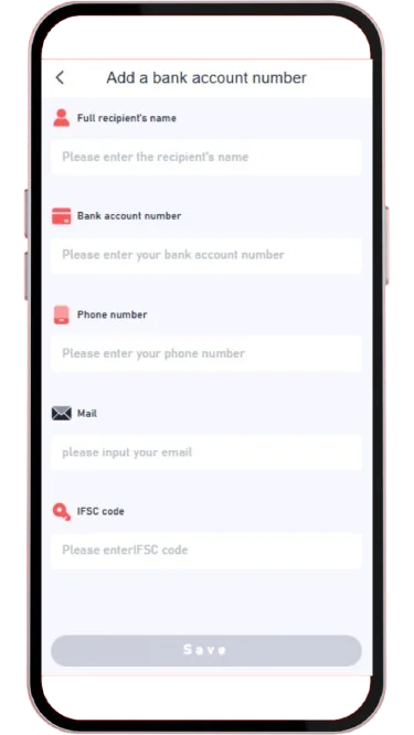 Add bank details and save them